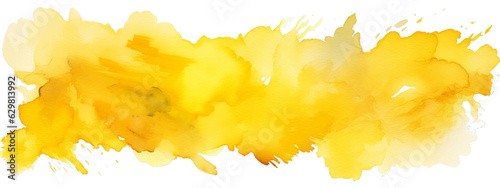 Fotografie, Obraz Abstract yellow color painting illustration - watercolor paper with splashes, pa