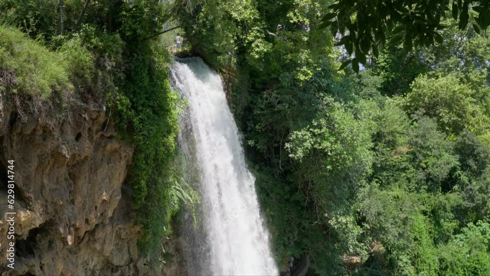 Calm Slow motion Waterfall summer sunny day forest national park cliff no people Calm Slow motion Waterfall summer sunny day forest national park cliff no people