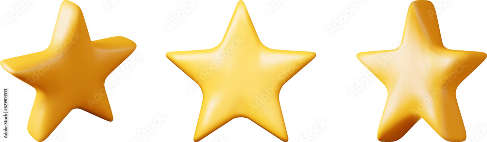 3D Glossy Yellow Star in Different Angles 3D Glossy Yellow Star in Different Angles