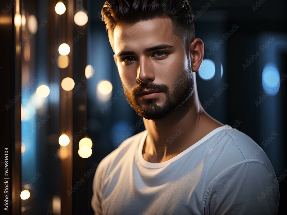 portrait of a man in a nightclub studio portrait of a man in a nightclub studio