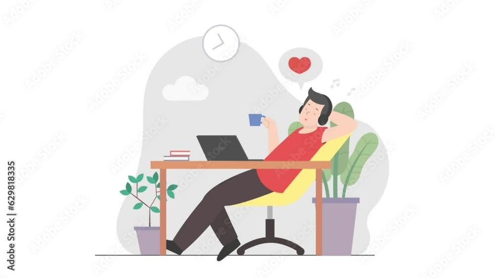 Office working in responsibilities animation. Office working in responsibilities animation.