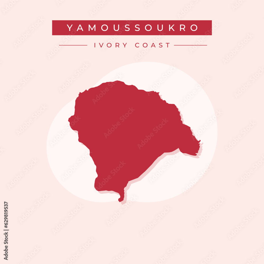 Vector illustration vector of Yamoussoukro map Ivory Coast