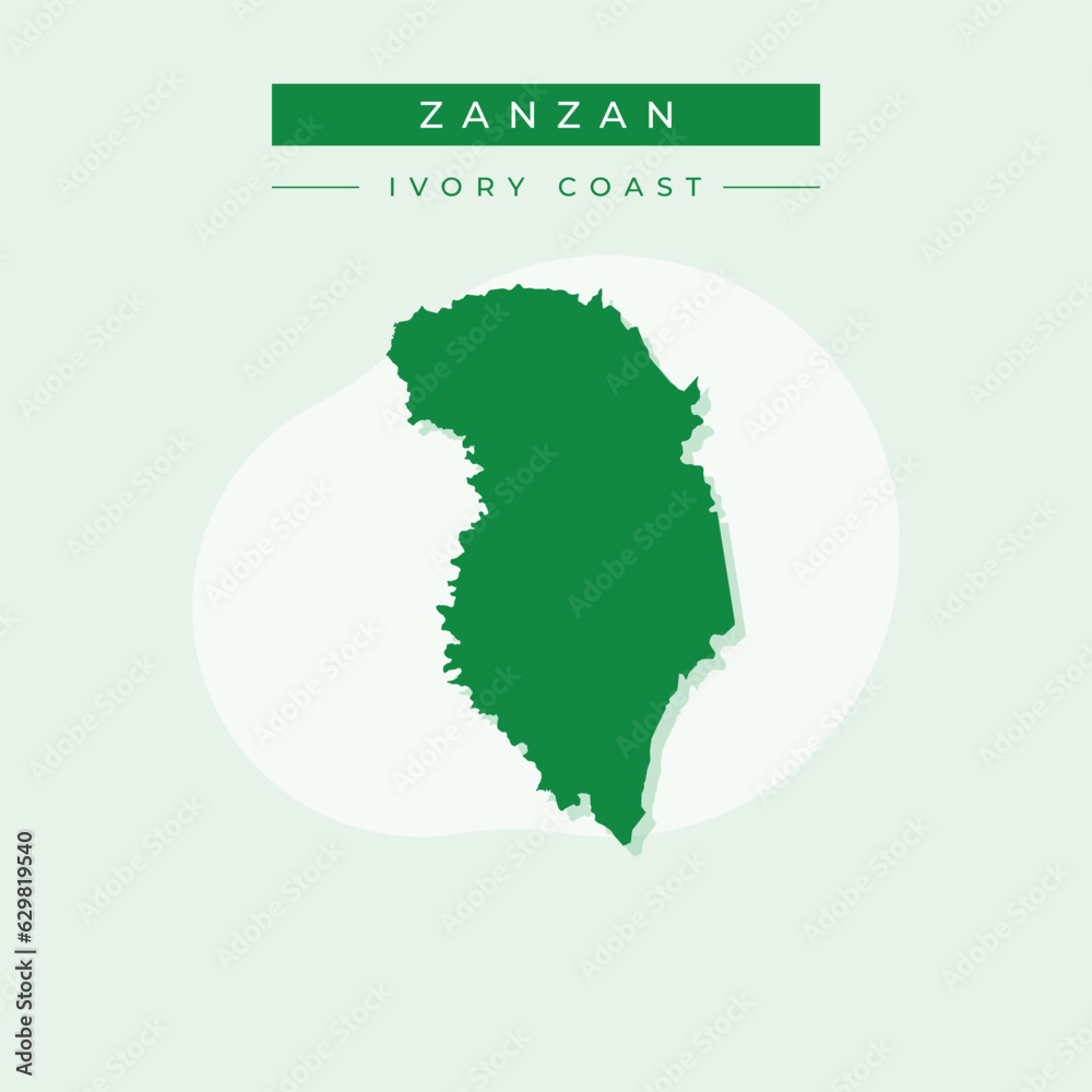 Vector illustration vector of Zanzan map Ivory Coast