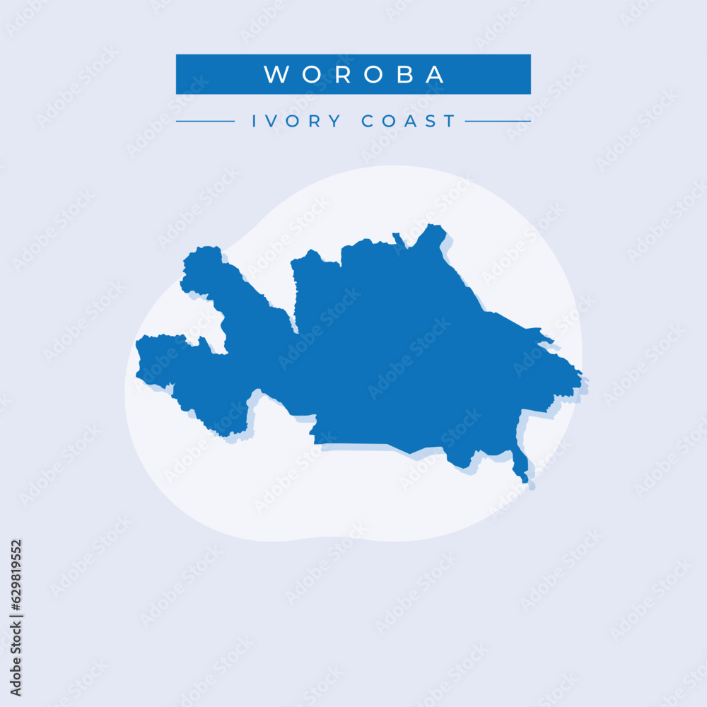 Vector illustration vector of Woroba map Ivory Coast
