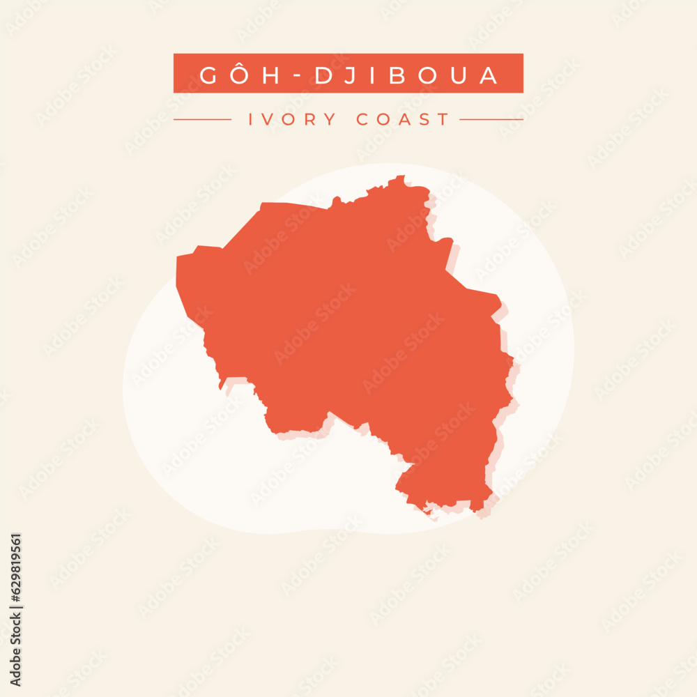 Vector illustration vector of Gôh-Djiboua map Ivory Coast Vector illustration vector of Gôh-Djiboua map Ivory Coast