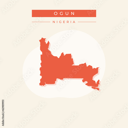 Vector illustration vector of Ogun map Nigeria photo