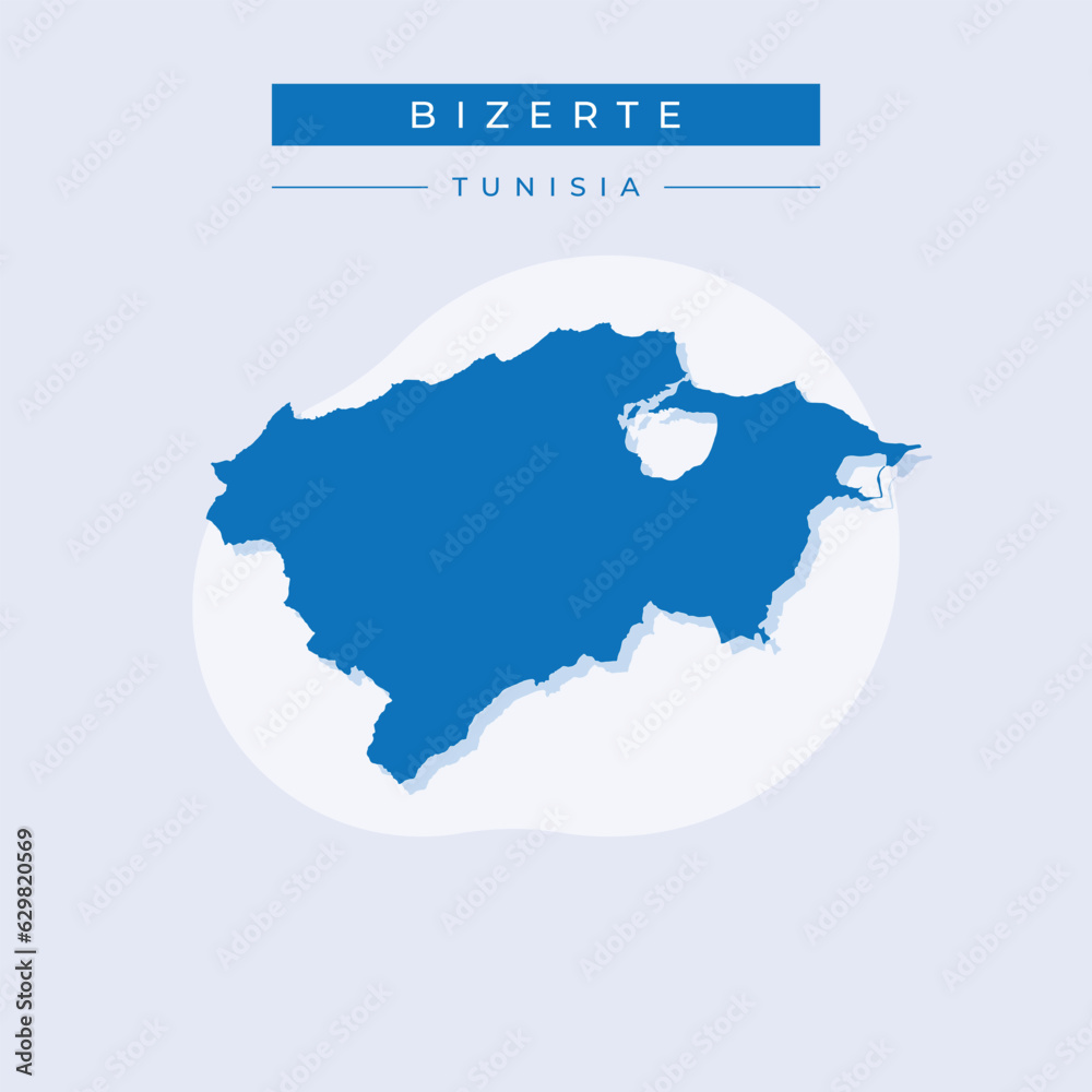 Vector illustration vector of Bizerte map Tunisia