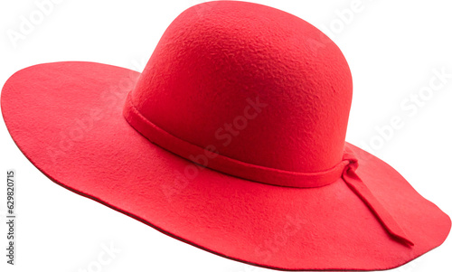 Canvas Print Woman red hat isolated on white background