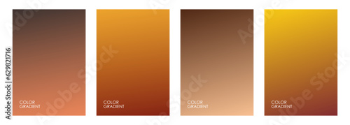 Fall season gradients. Autumn soft color templates set for fall season graphic designs. Vector illustration.