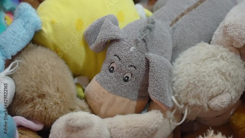 The blue cow animal stuff toy on display along with other for sale in Estonia