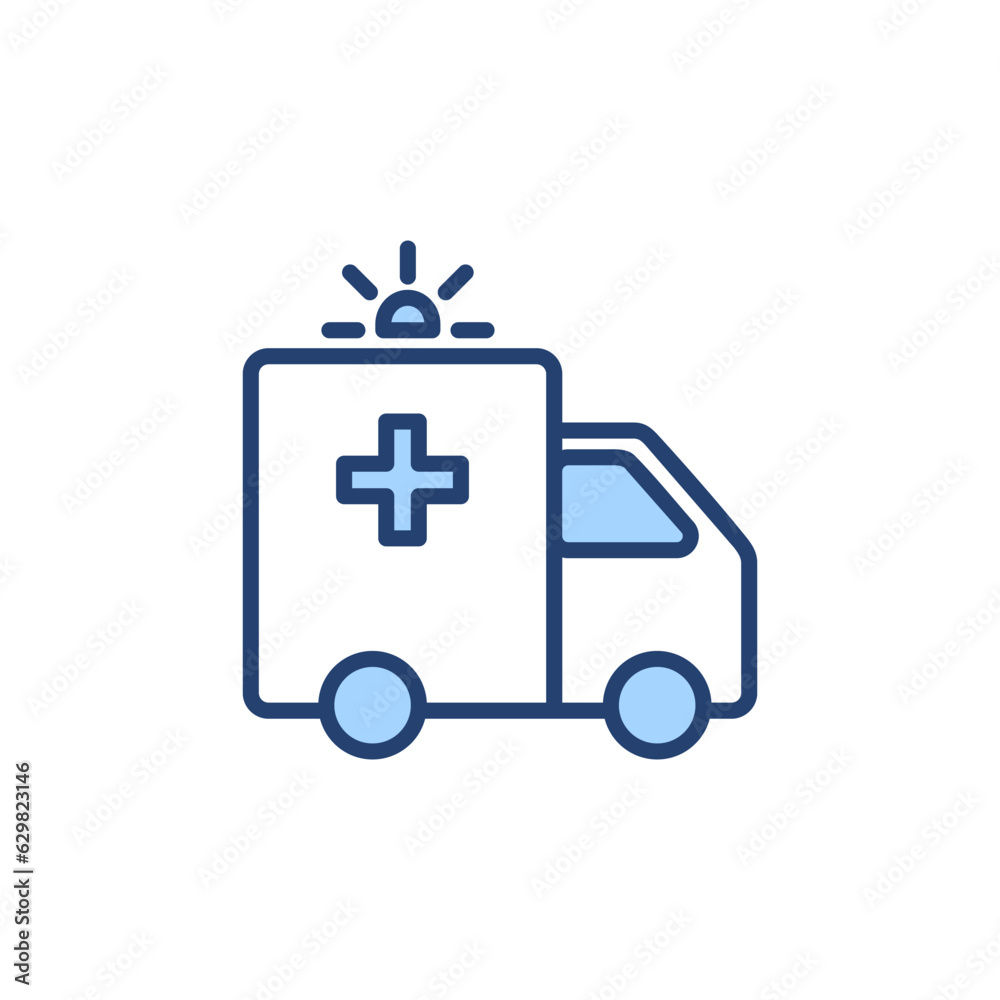 Ambulance icon vector. ambulance truck sign and symbol. ambulance car Ambulance icon vector. ambulance truck sign and symbol. ambulance car