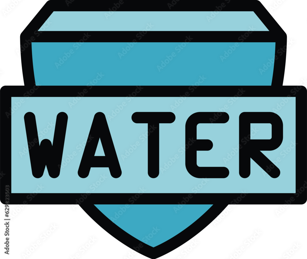Save water icon outline vector. Clean drop. Eco shower color flat Save water icon outline vector. Clean drop. Eco shower color flat