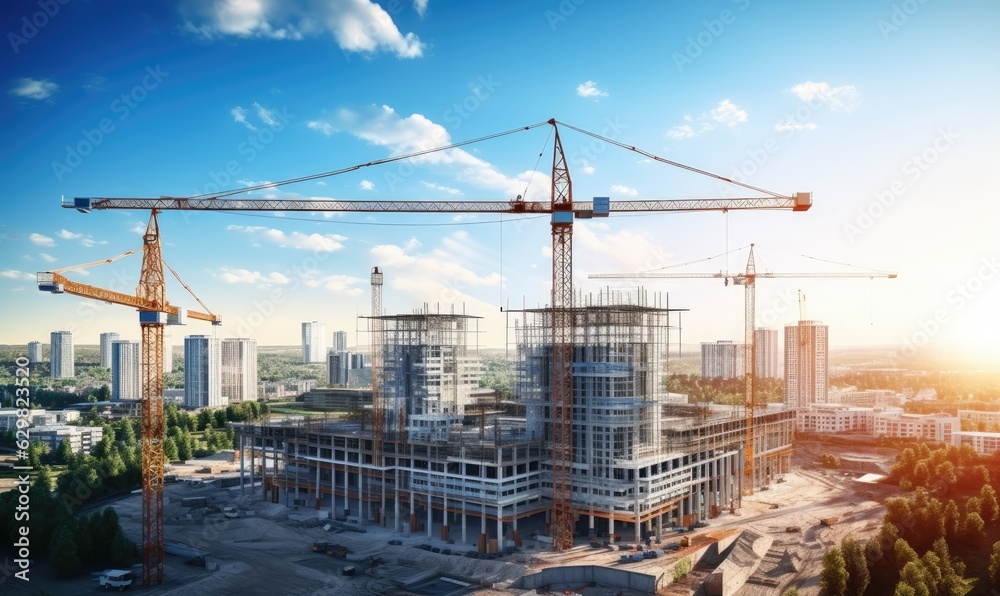 As the crane swings into action, the new building starts to take shape As the crane swings into action, the new building starts to take shape