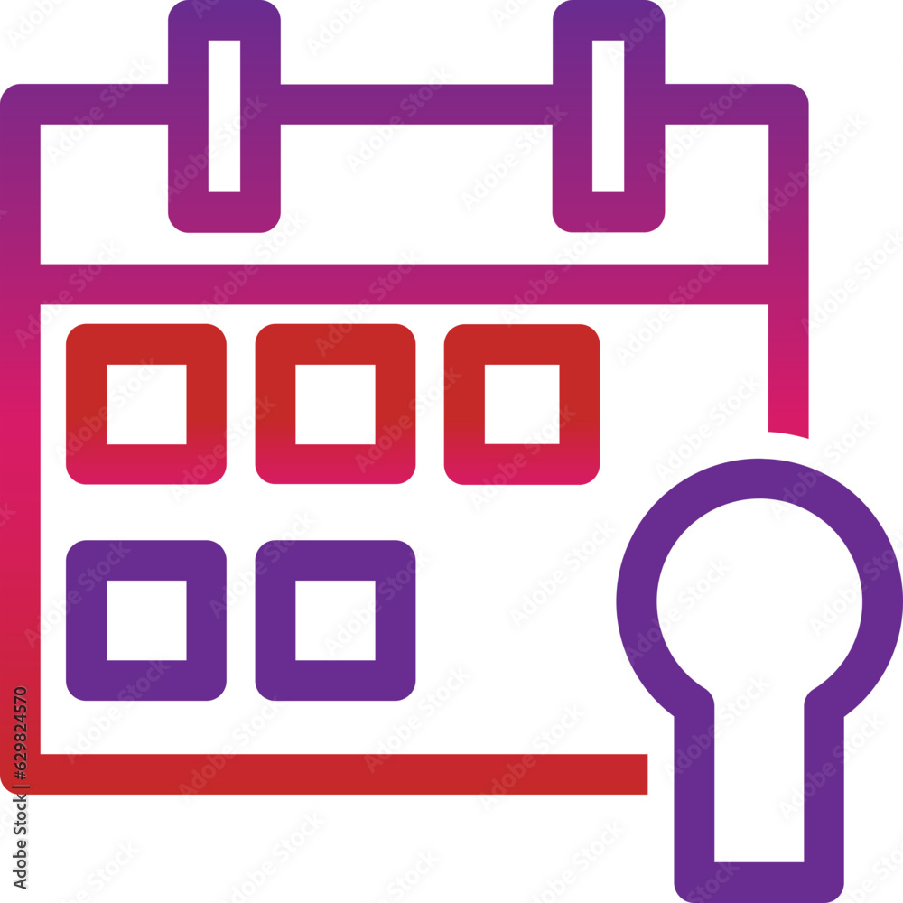 modern outline gradient calendar icon modern outline gradient calendar icon