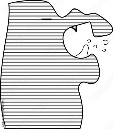 illustration of a icon - strange creature screaming