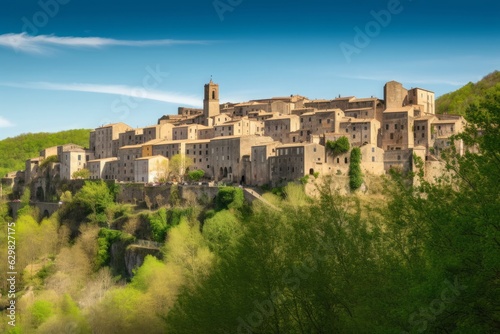 Panorama of Sorrento town  Campania  Italy  Generative AI