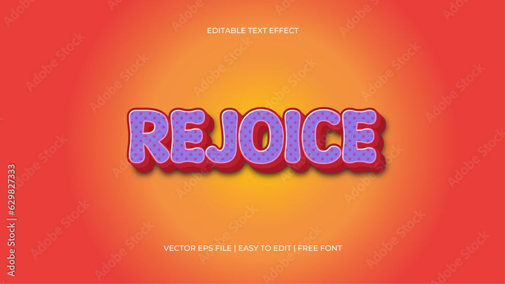 Rejoice orange editable text effect