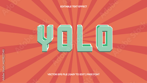 Yolo orange editable text effect