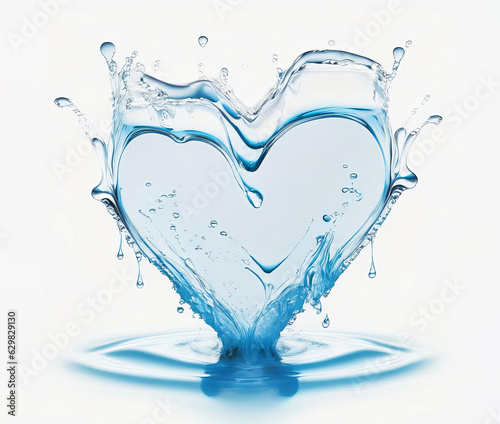 Heart from water splash, AI generated