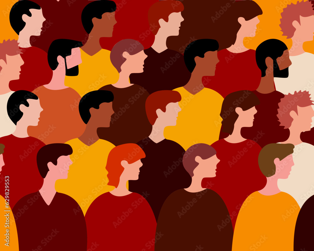 community diverse cultural side view people standing together community diverse cultural side view people standing together
