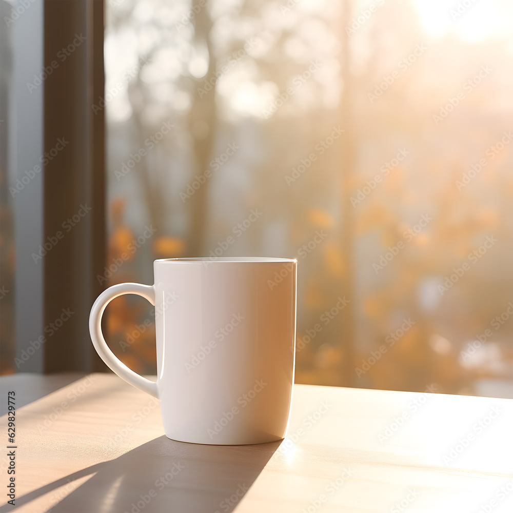 Mockup empty person hand holding a white blank coffee mug in cafe beautiful light and shadow Mockup empty person hand holding a white blank coffee mug in cafe beautiful light and shadow