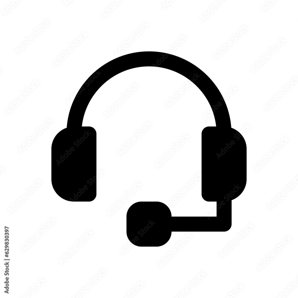 headset glyph icon