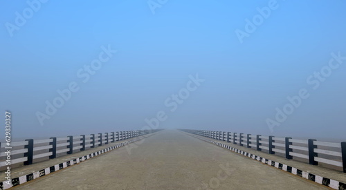 empty bridge in the early morning  empty road 