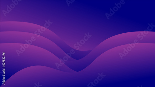 Wavy abstract background with blue purple gradations