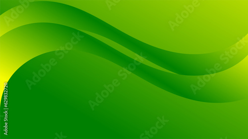 Simple wavy abstract background with yellow green gradations