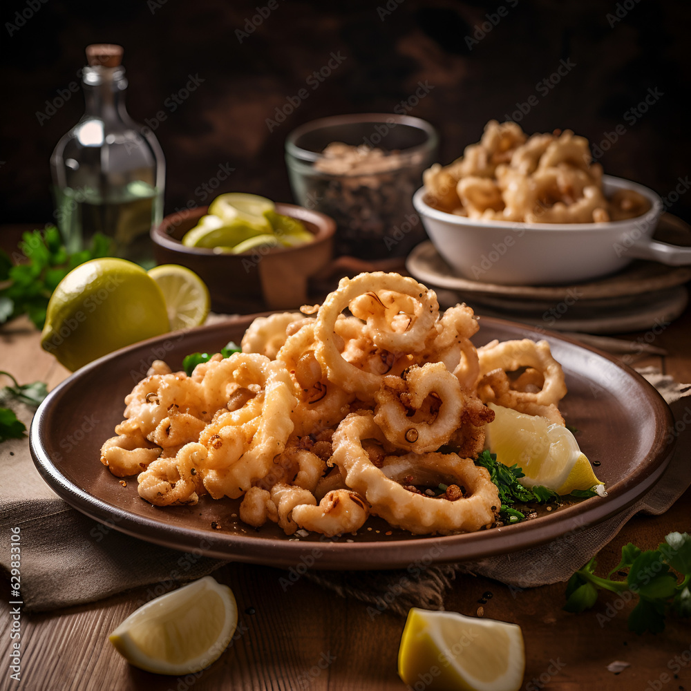 fried octopus, octopus, fried, restaurant,closeup fried octopus, octopus, fried, restaurant,closeup