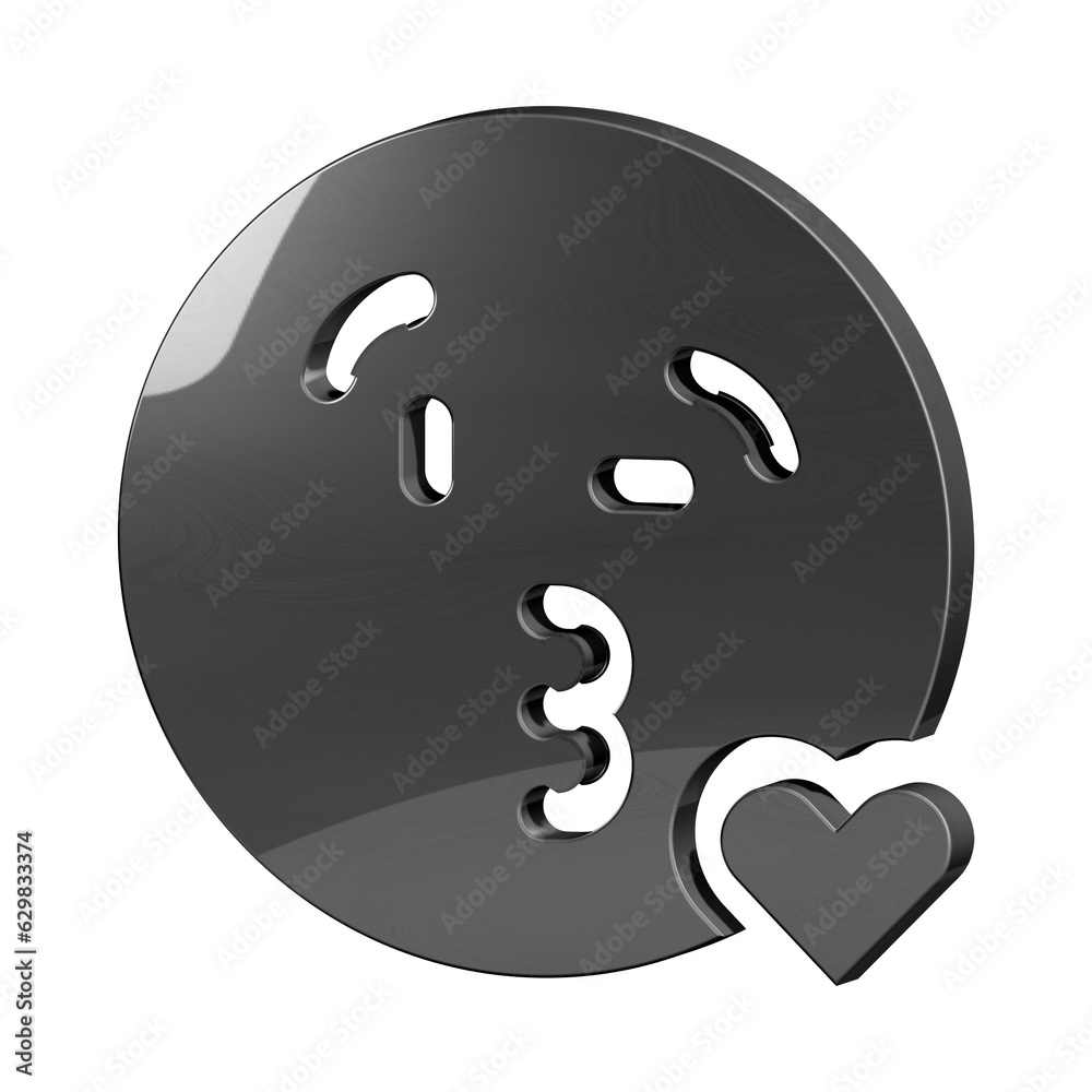 This is a beautifully designed 3D kiss icon with a beautiful metallic texture. This is a beautifully designed 3D kiss icon with a beautiful metallic texture.