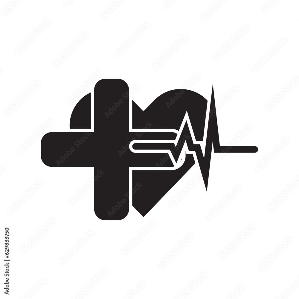 Obraz premium Art design health heartbeat medical pulse vector template