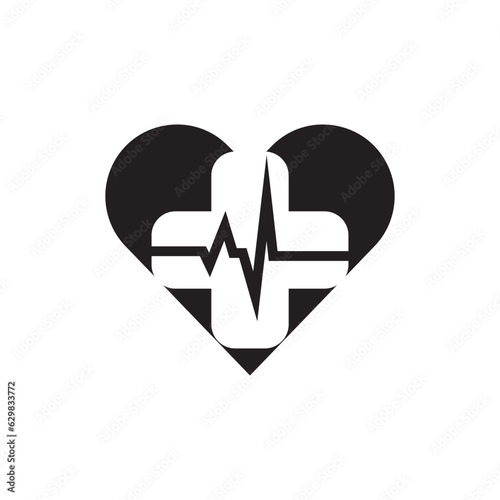 Art design health heartbeat medical pulse vector template