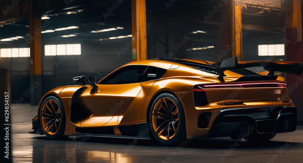 Fototapeta premium A photo of supercar on the street futuristic car with modern design