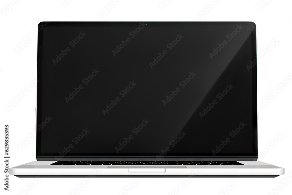 A sleek and modern isolated laptop mockup, perfect for showcasing designs, presentations, or websites with precision and sophistication. Ai Generative