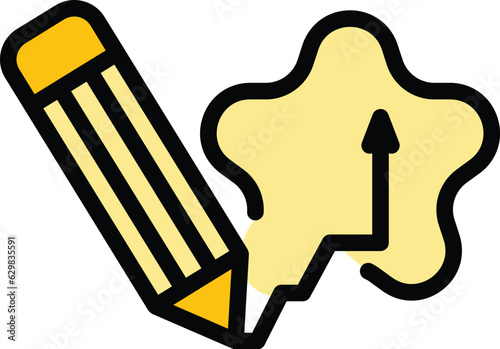 Rise digital content icon outline vector. Market seo. Marketing online color flat