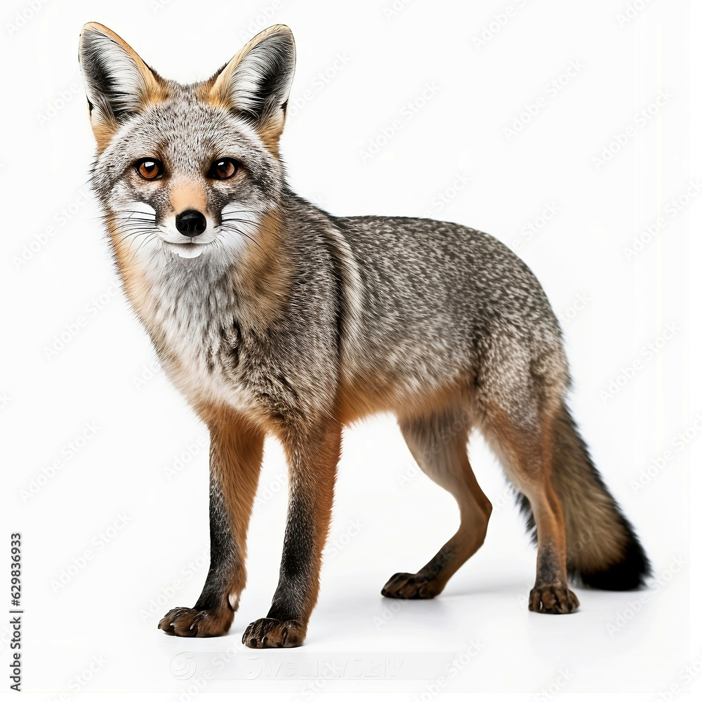Fototapeta premium grey fox vulpes isolated on transparent background