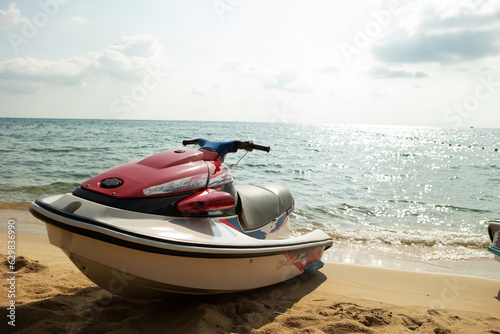 jet boat on the beach photo