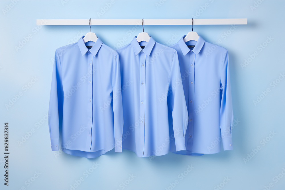 Man blue shirts on white background. Ai generative. Man blue shirts on white background. Ai generative.