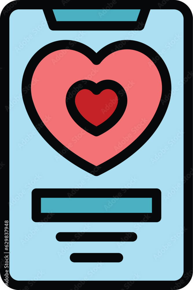 Smartphone content icon outline vector. Social blog. Media plan color flat Smartphone content icon outline vector. Social blog. Media plan color flat