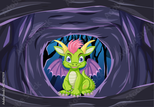 Cute Dragon in the Cave