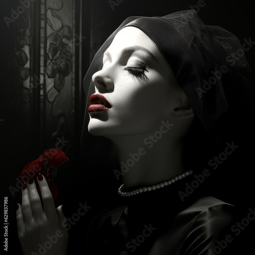 beautiful woman nun burlesque style