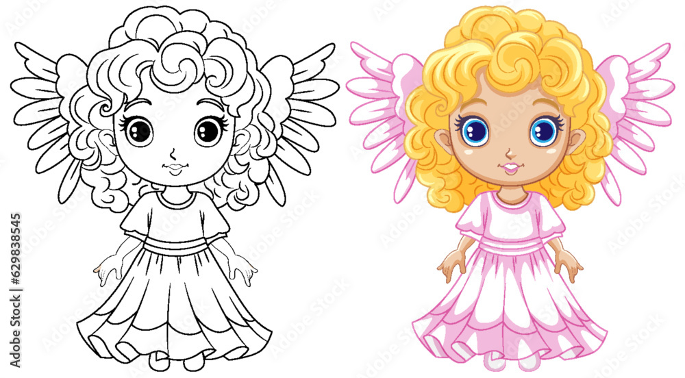 Fairy Girl Outline for Coloring
