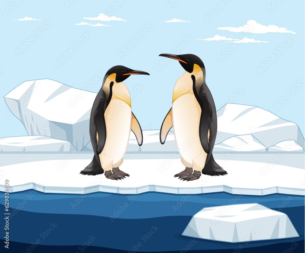 Obraz premium Penguin Standing on Ice in Arctic