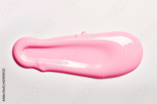 pink Textured trendy color viva magenta red cream gel cosmetic smudge on white background, lipstick or blush or eye shadow or nail polish smudge trendy color