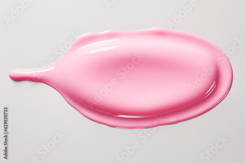 pink Textured trendy color viva magenta red cream gel cosmetic smudge on white background, lipstick or blush or eye shadow or nail polish smudge trendy color