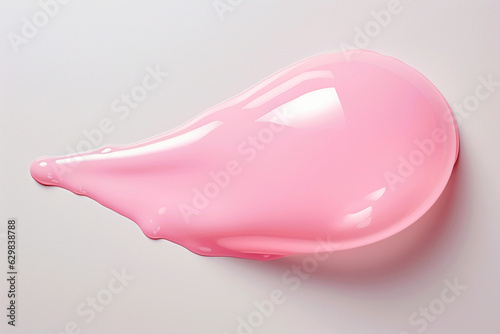 pink Textured trendy color viva magenta red cream gel cosmetic smudge on white background, lipstick or blush or eye shadow or nail polish smudge trendy color