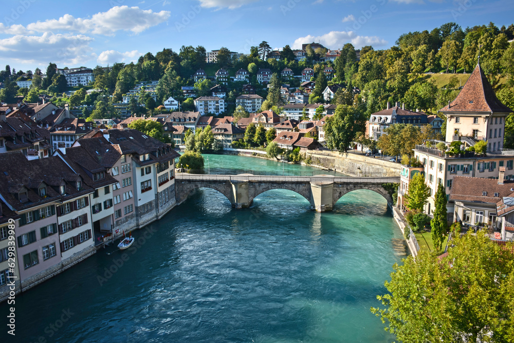 Picturesque View of Bern by the Aare River - Switzerland