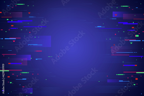 Colorfull Glitch TV Noise background. Broken Transmission. Screen Defect Failure. Vector Illustration 