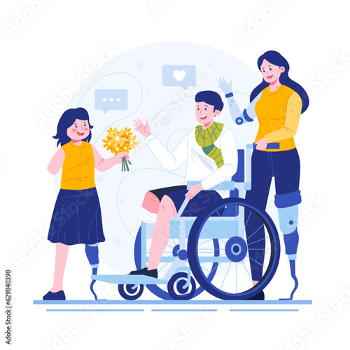 People respect disabilities illustration